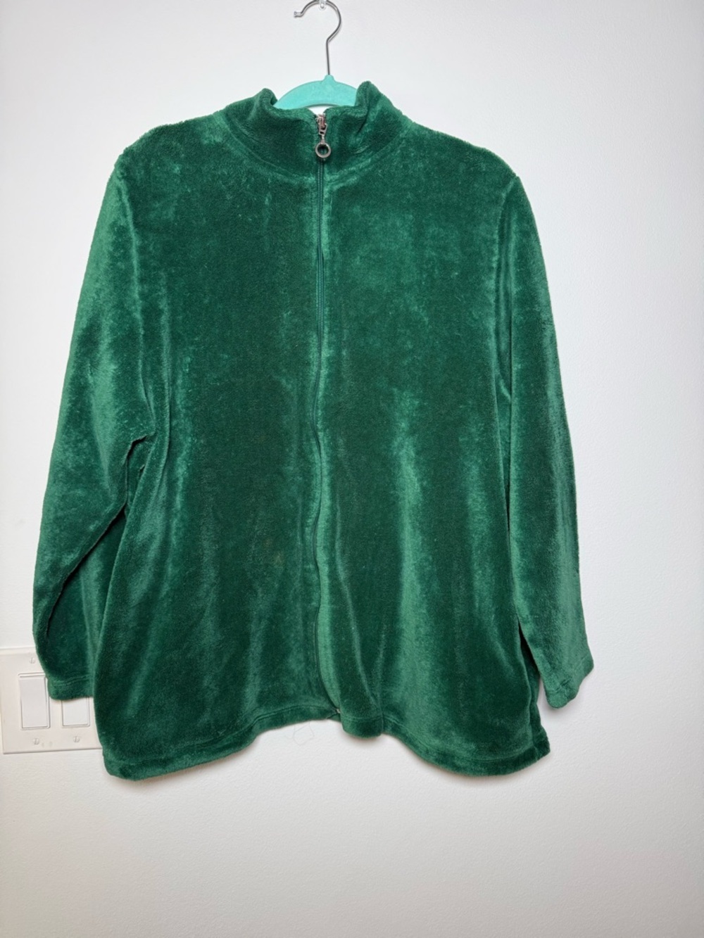 Vintage Catherines Plush Forest Green Zip-Up Jacket